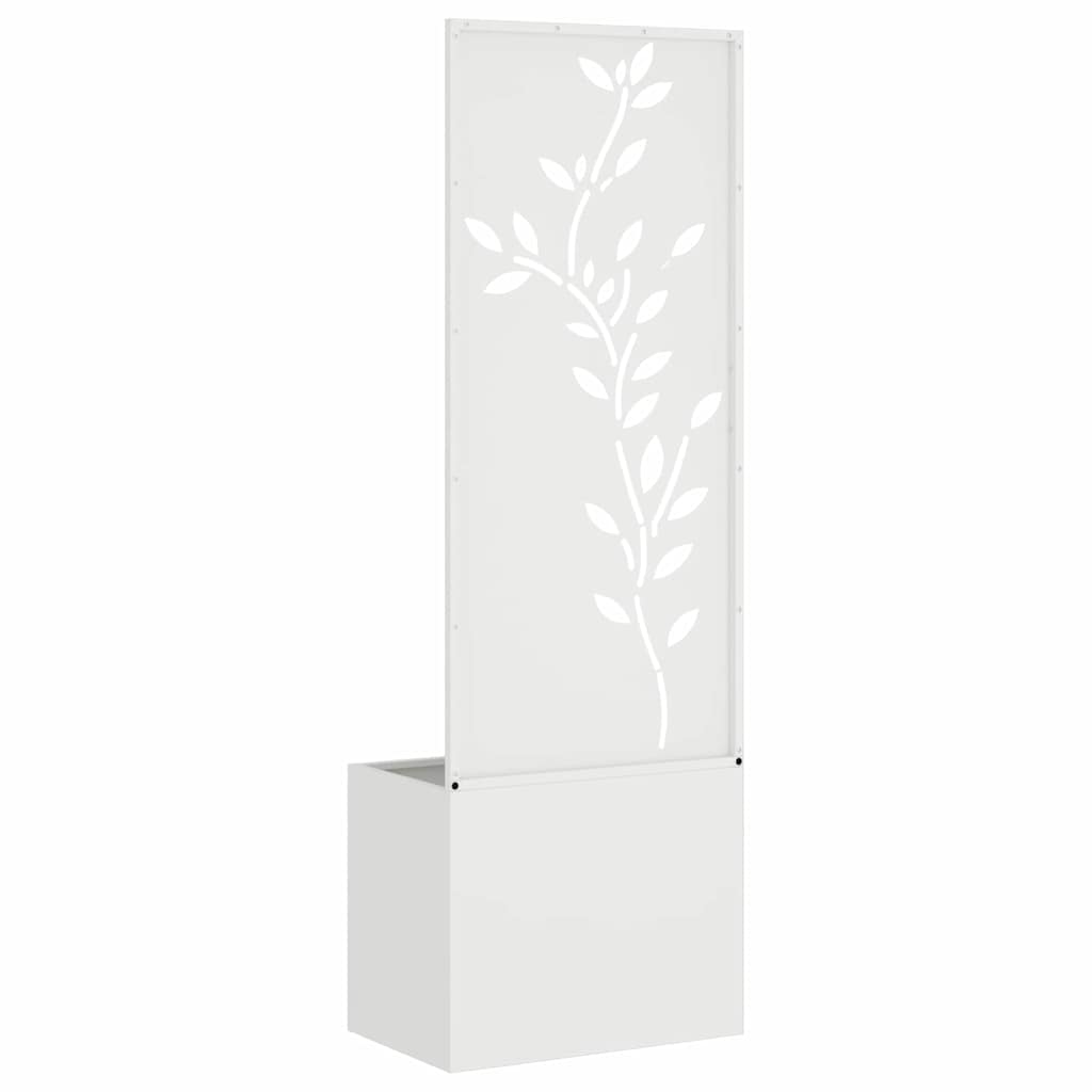 Hageprivat skjerm Blomster Hvit 50 x 150 cm Kaldvalsestål