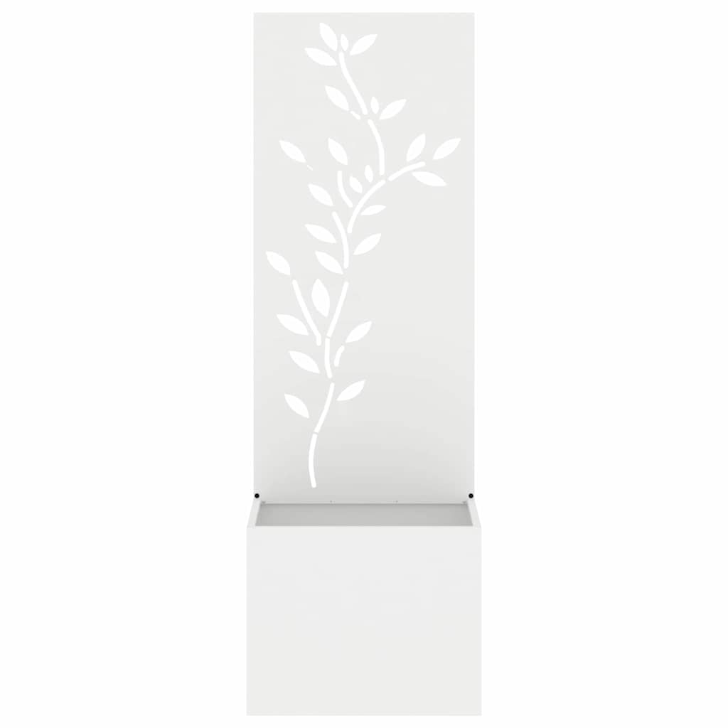 Hageprivat skjerm Blomster Hvit 50 x 150 cm Kaldvalsestål