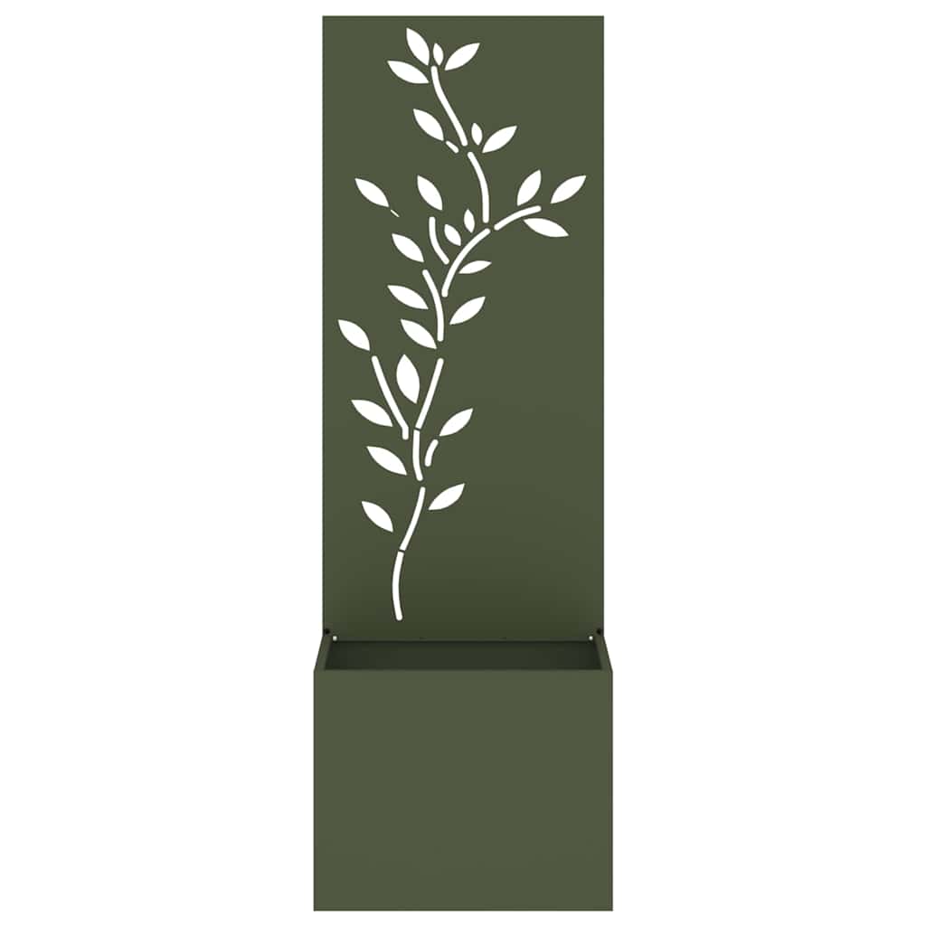 Hageprivat skjerm Olivengrønn 50 x 150 cm Kaldvalsestål