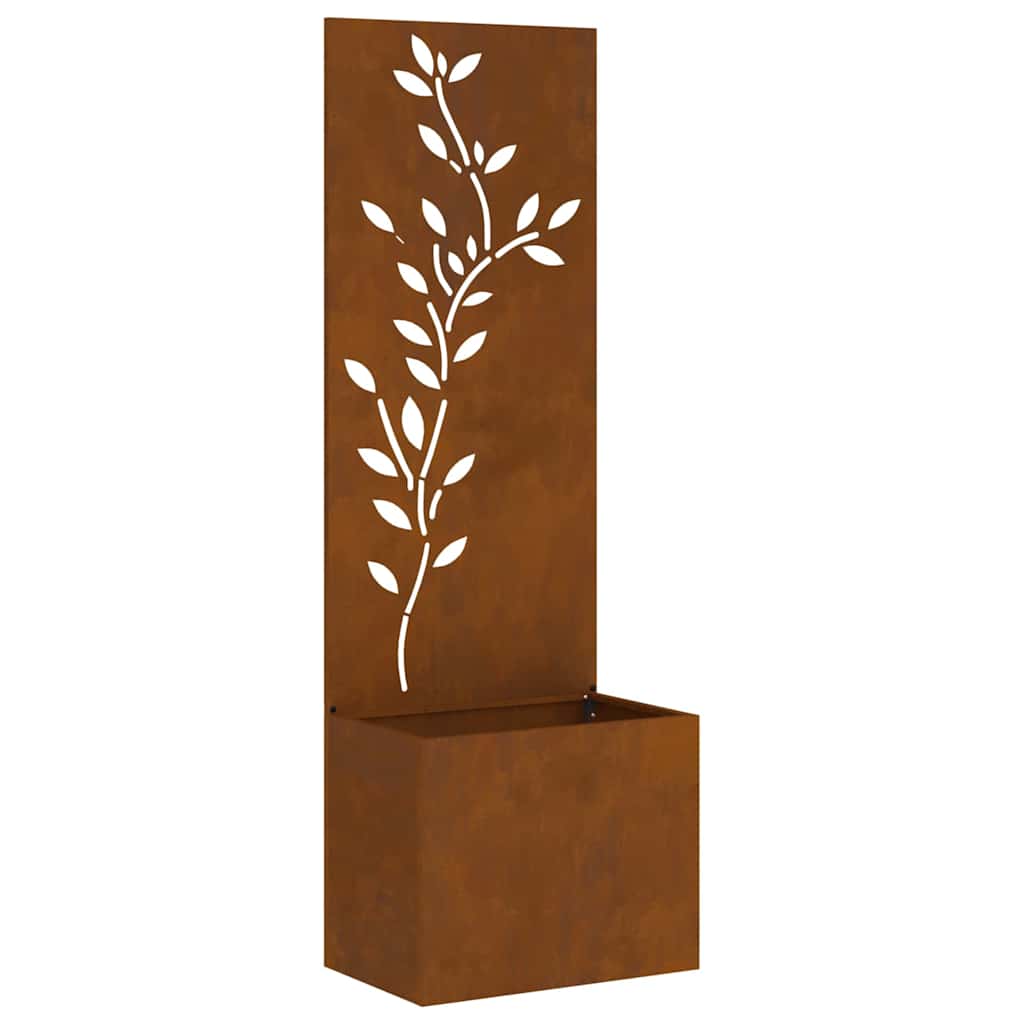Hageprivat skjerm Blomster Rusten 50 x 140 cm Cortenstål