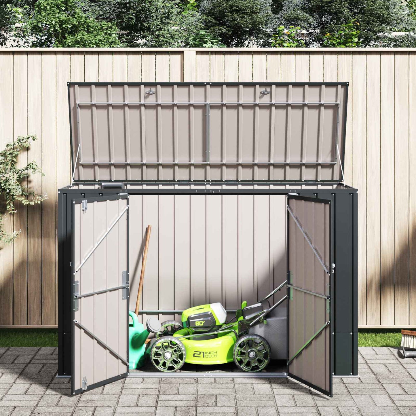 Hage Lagringsboks Svart 214 x 82 x 132 cm Stål