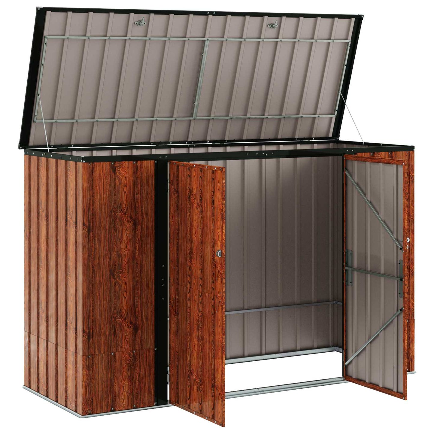 Hage Lagringsboks Brun 214 x 82 x 132 cm Stål