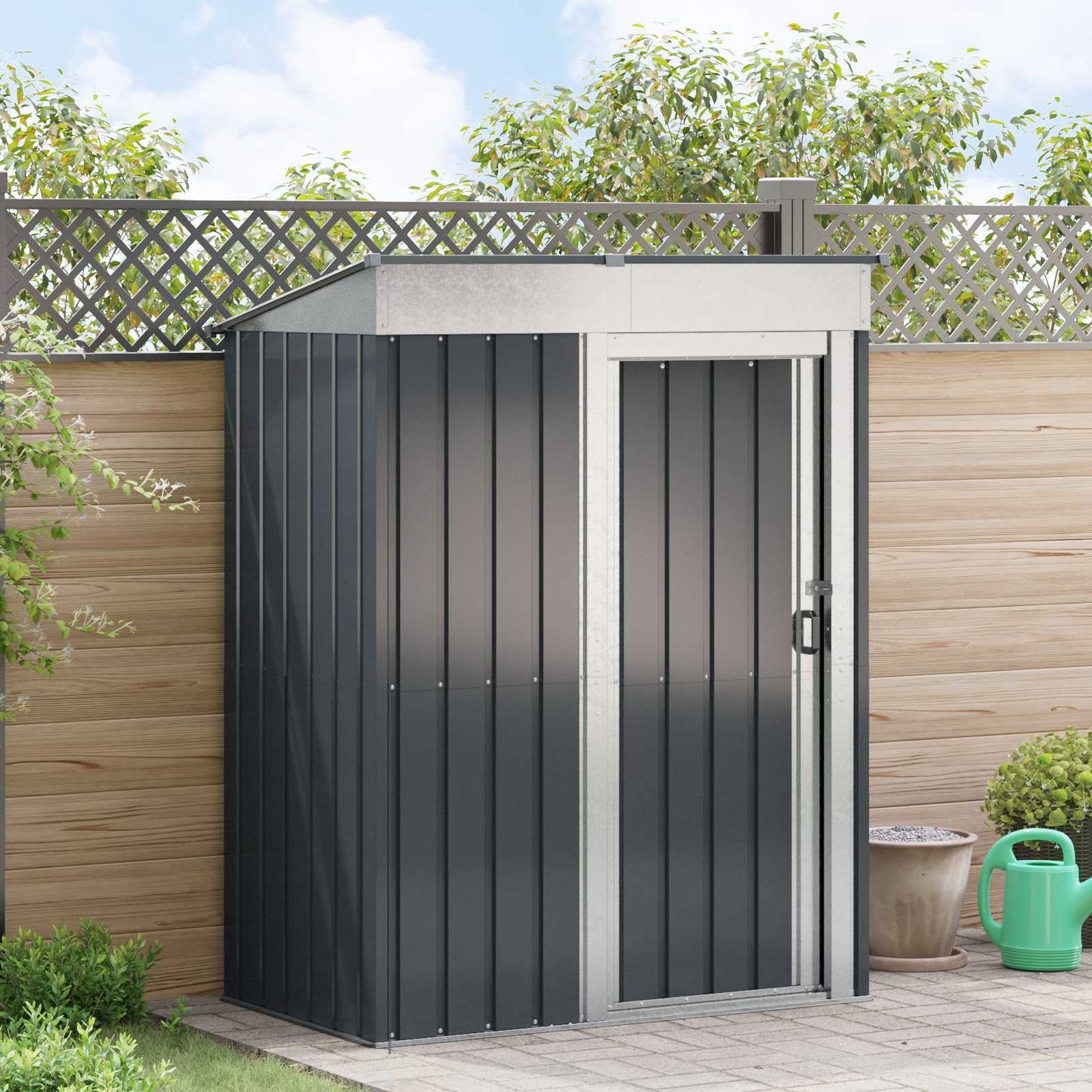 Hageskur Antrasitt 137 x 81 x 180 cm Metall