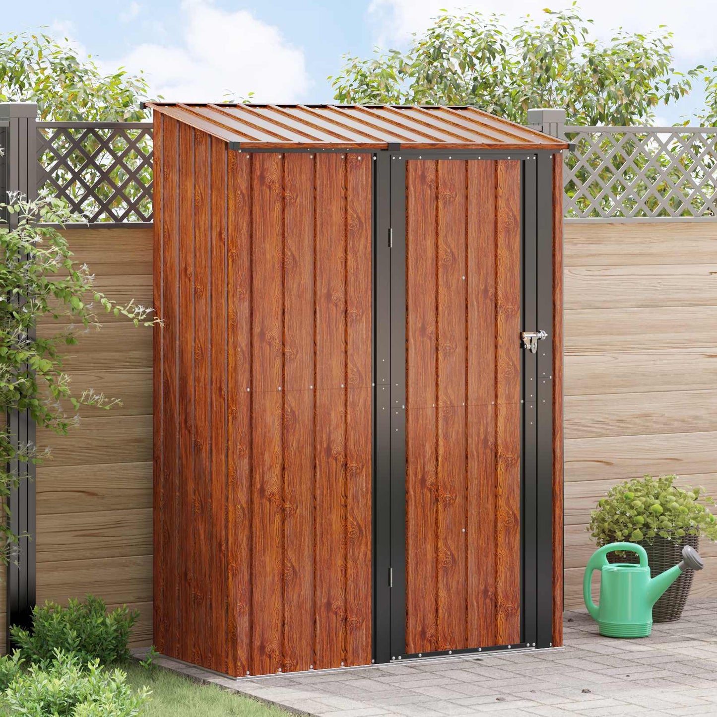 Hageskur Brun 140,5 x 74 x 200 cm Metall