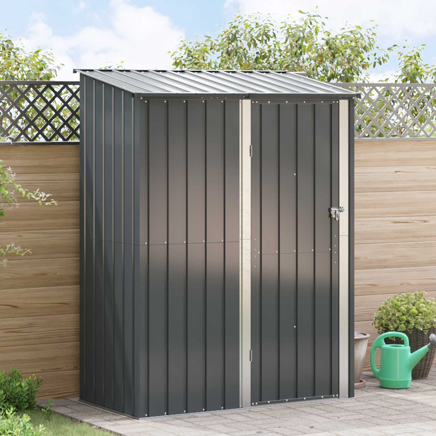 Hageskur Antrasitt 153,5 x 86 x 200 cm Metall