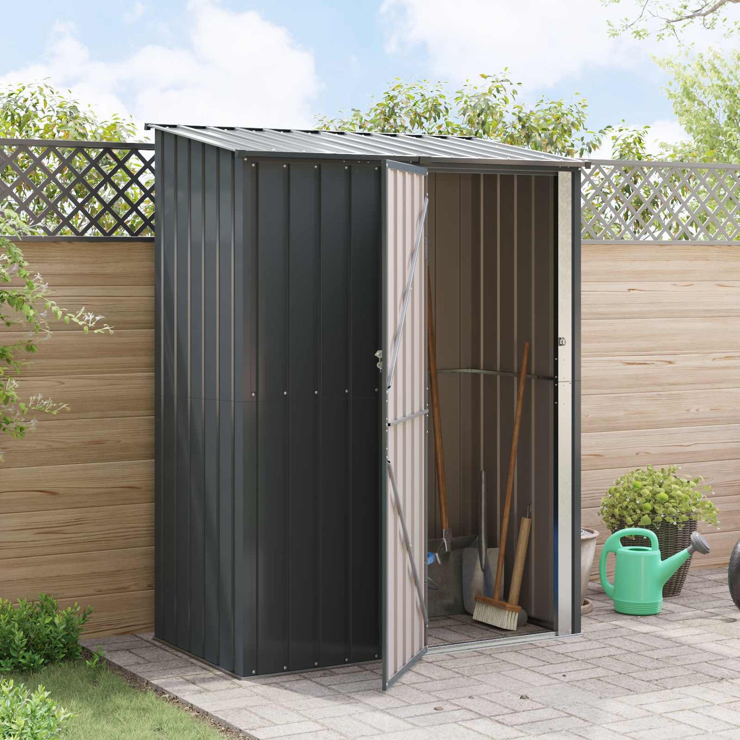Hageskur Antrasitt 153,5 x 86 x 200 cm Metall