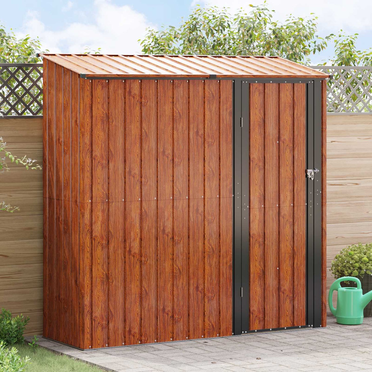 Hageskur Brun 203,5 x 73 x 200 cm Metall