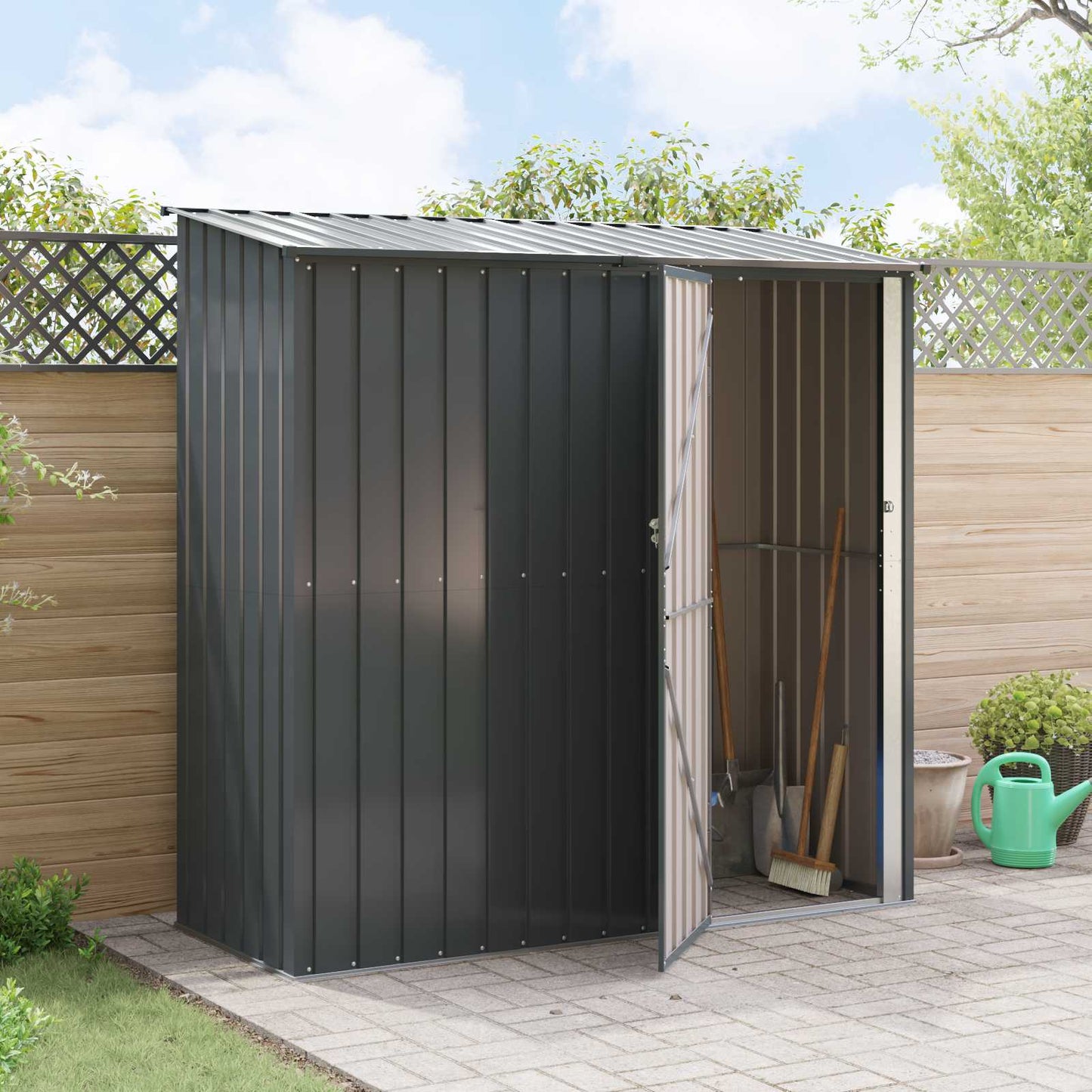Hageskur Antrasitt 203 x 85,5 x 200 cm Metall