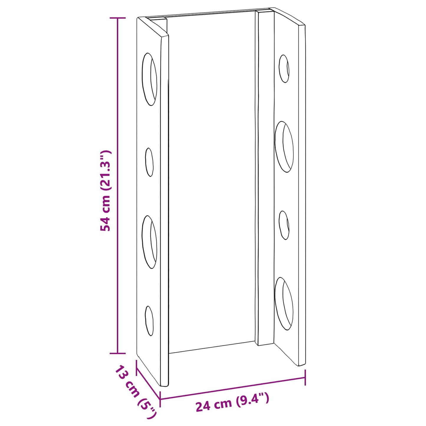 Stativ Brun 24 x 13 x 54 cm Massiv Mahogni Tre