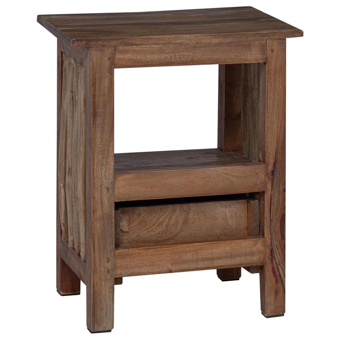 Nattbord med skuff Brun 30 x 30 x 47 cm Massiv Reclaim Tre