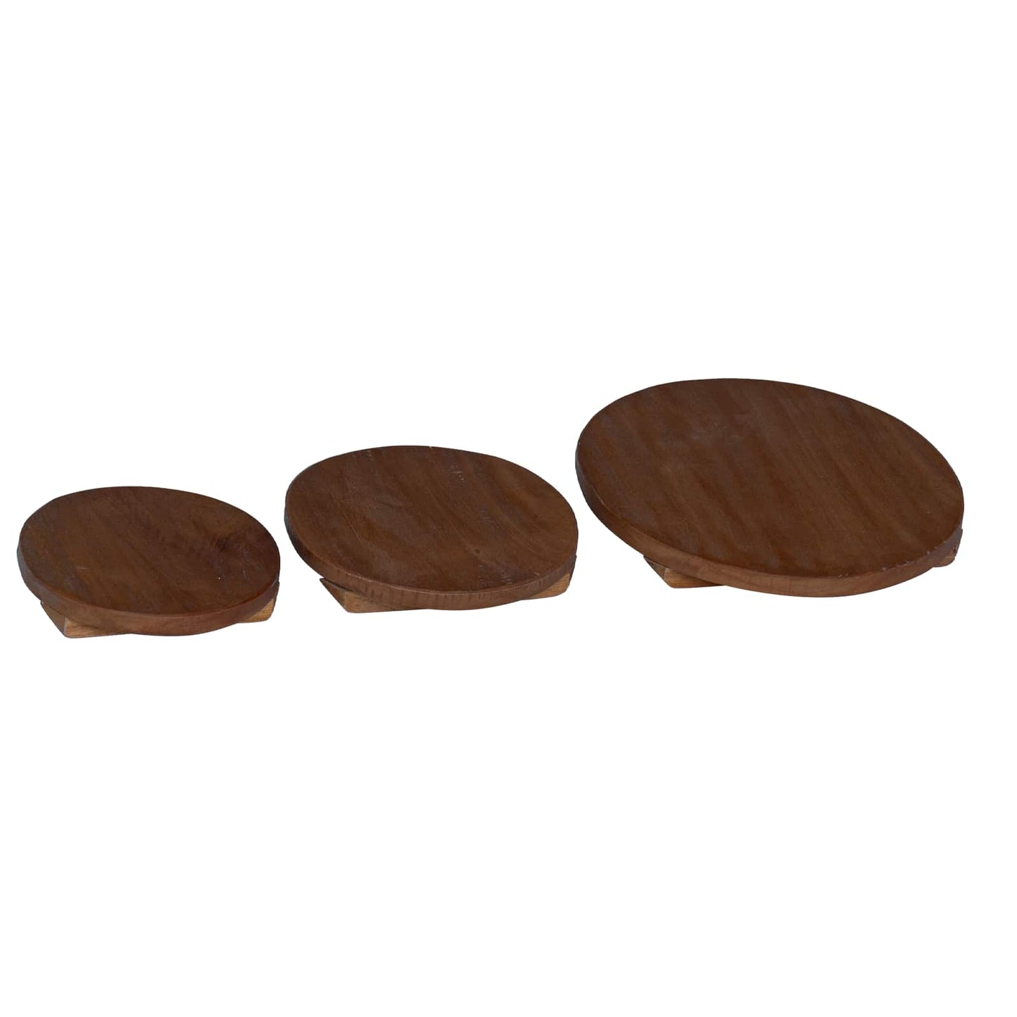 Plantestol 3 stk. Naturlig 29 x 29 x 3,5 cm Mahogni Tre