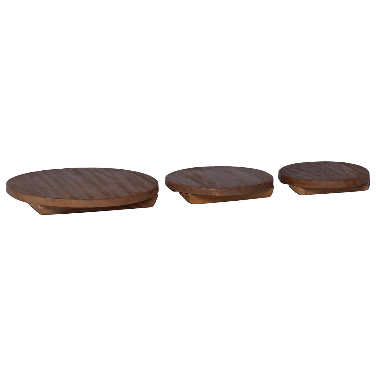 Plantestol 3 stk. Naturlig 29 x 29 x 3,5 cm Mahogni Tre