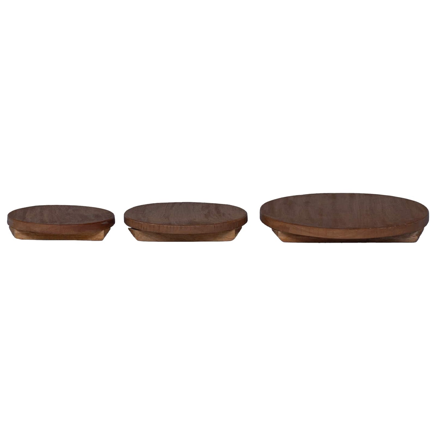 Plantestol 3 stk. Naturlig 29 x 29 x 3,5 cm Mahogni Tre