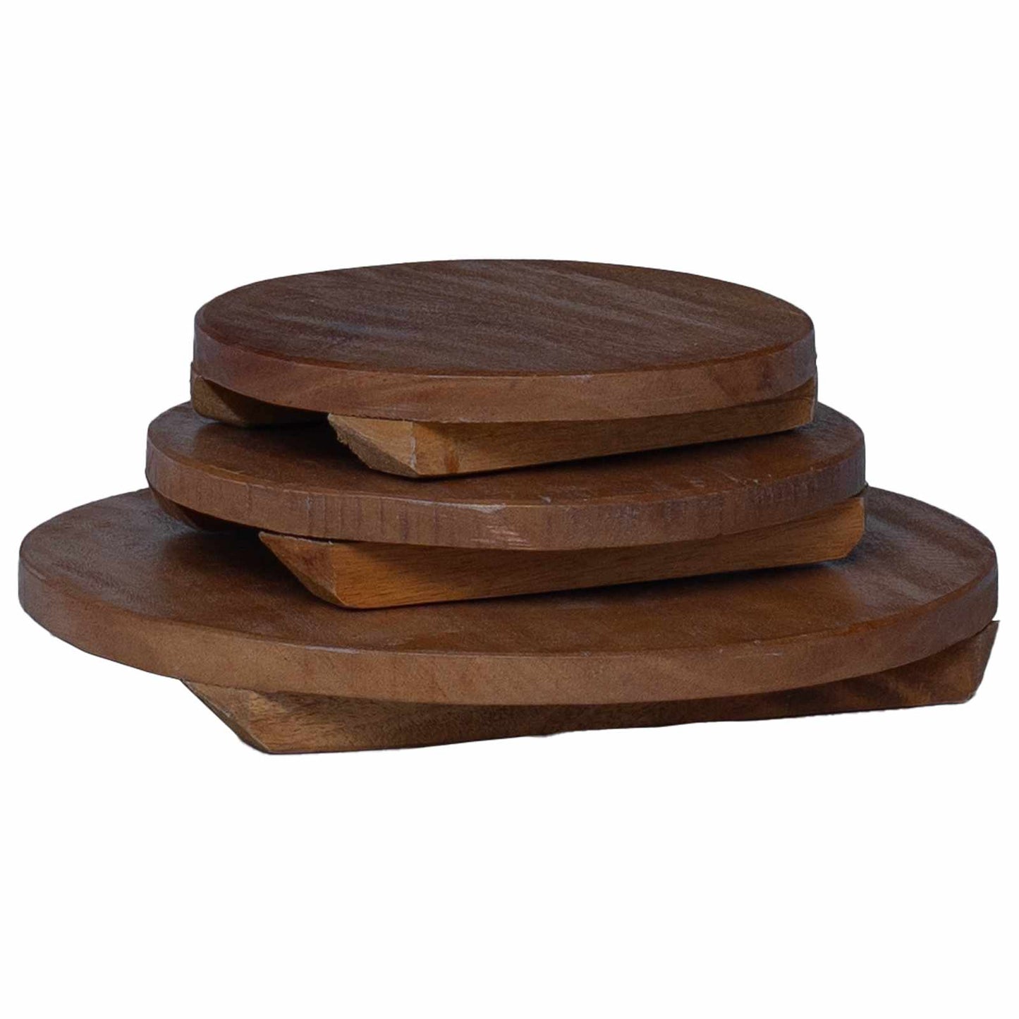 Plantestol 3 stk. Naturlig 29 x 29 x 3,5 cm Mahogni Tre