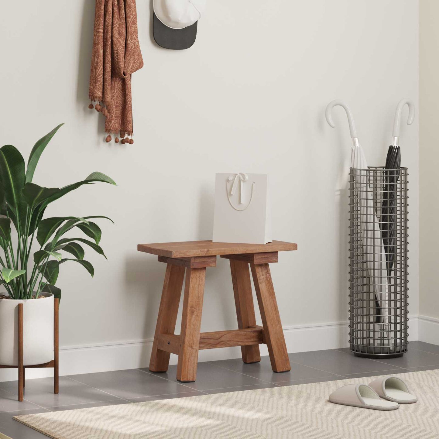 benk Naturlig 50,5 x 25 x 47,5 cm Massivt mahognitre vidaXL