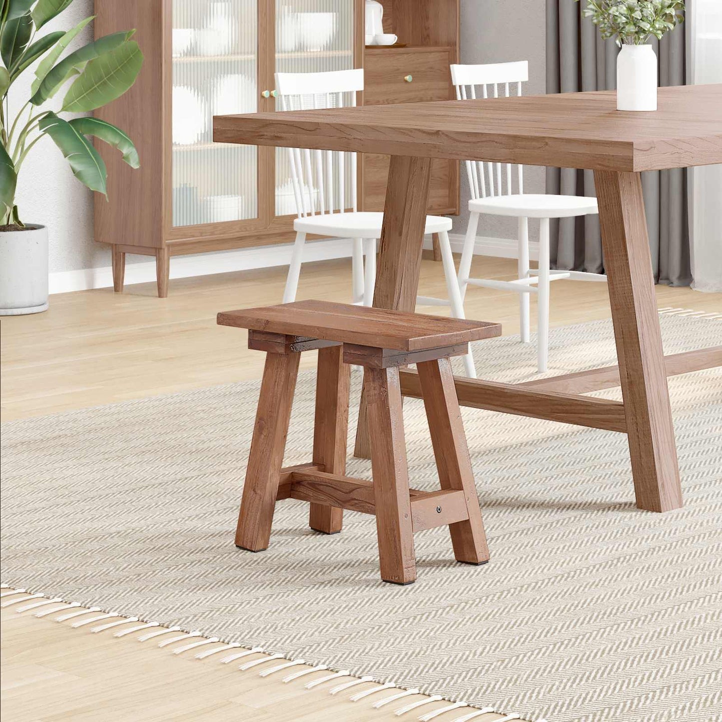 benk Naturlig 50,5 x 25 x 47,5 cm Massivt mahognitre vidaXL