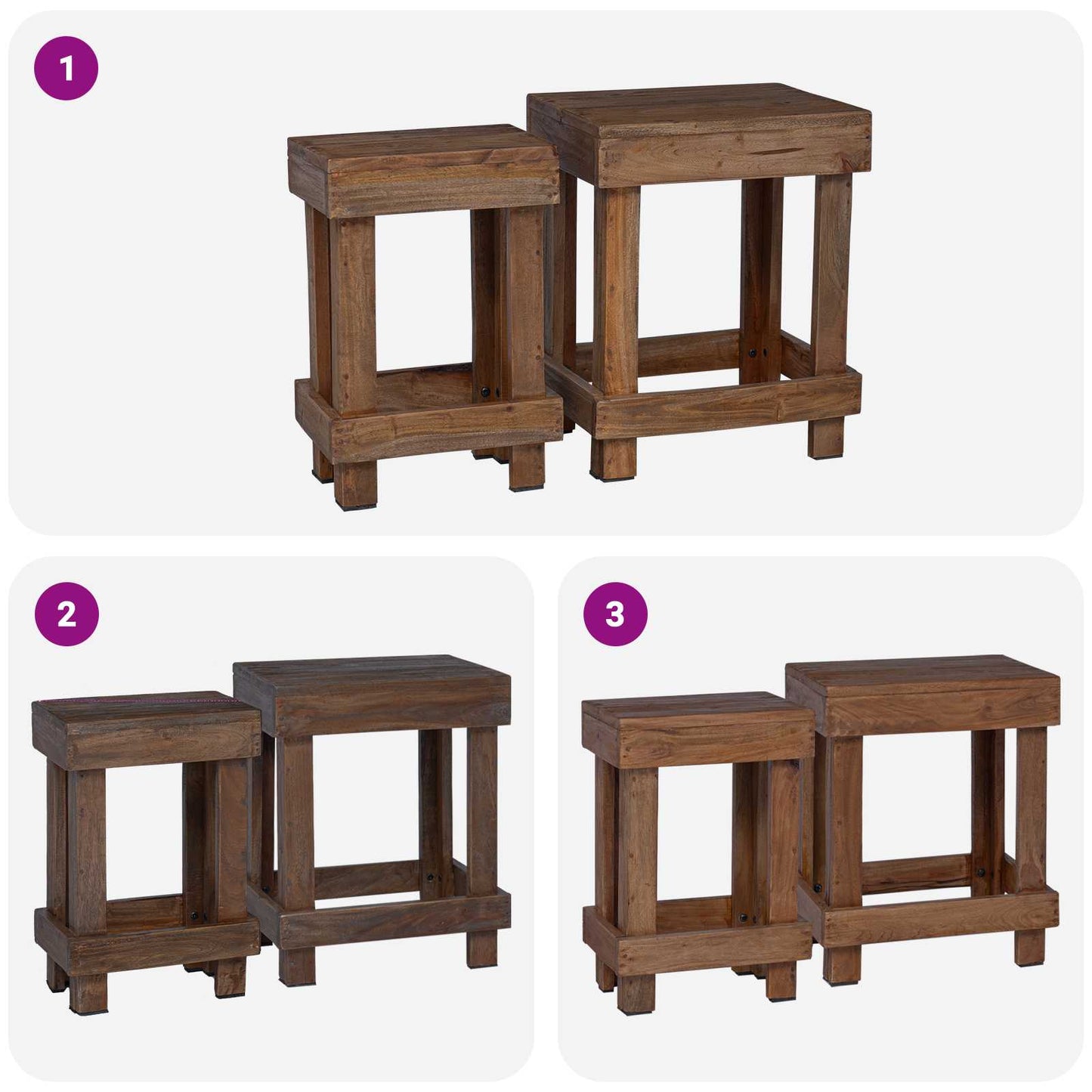 Planteholder 2 pcs Brun 70 x 11 x 27 cm Mahogni Tre
