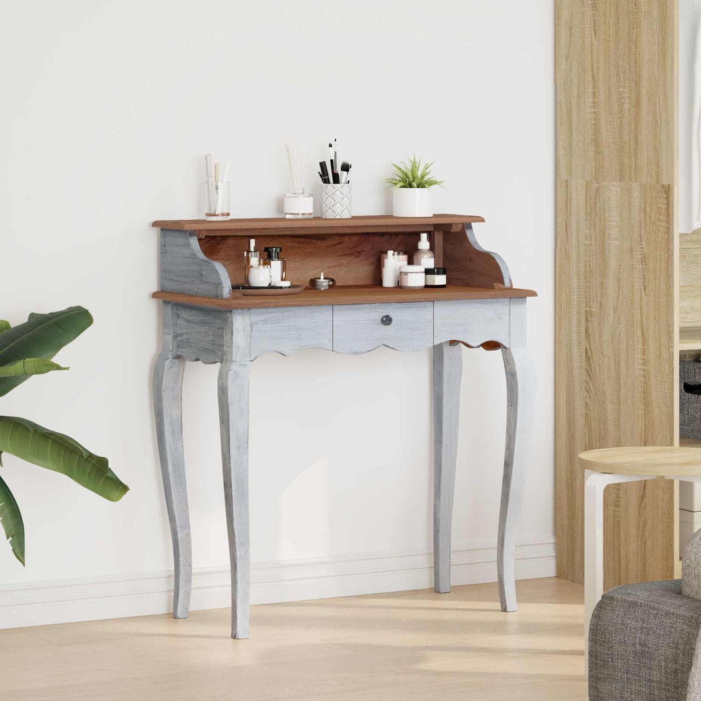 Skrivebord Brun og hvit 80 x 40 x 92 cm Massivt mahognitre