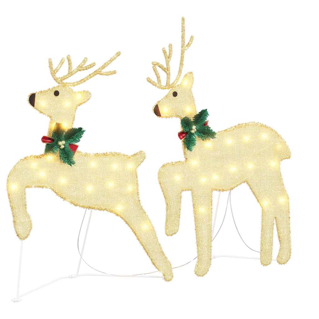 LED Reinsdyr 5 pcs Gull stoff