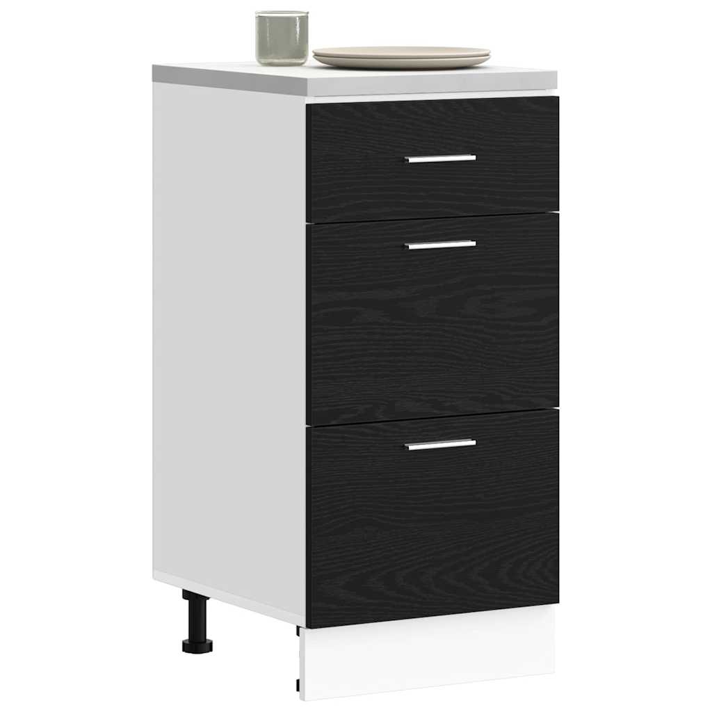 Kjøkken Underskaps Svart Eik 40 x 46 x 81,5 cm Konstruert tre
