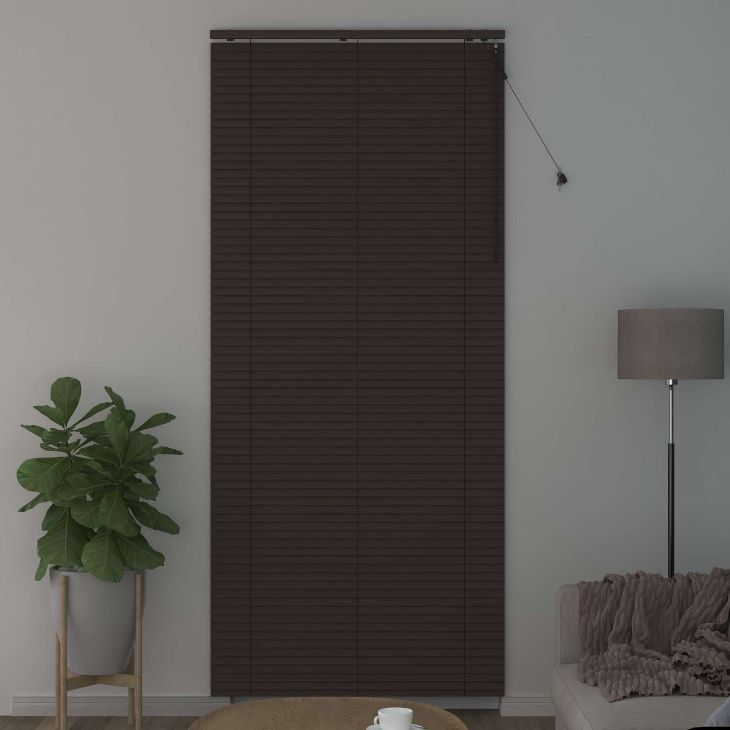 Venetiansk persienne Mørk brun 110 x 250 cm 35 mm