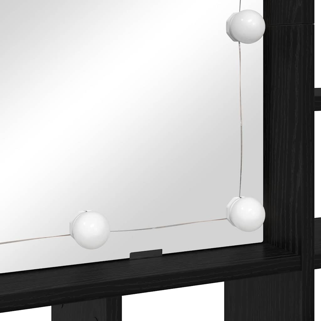 Speilskap med hylle Svart Eik 91 x 15 x 76,5 cm Konstruert tre