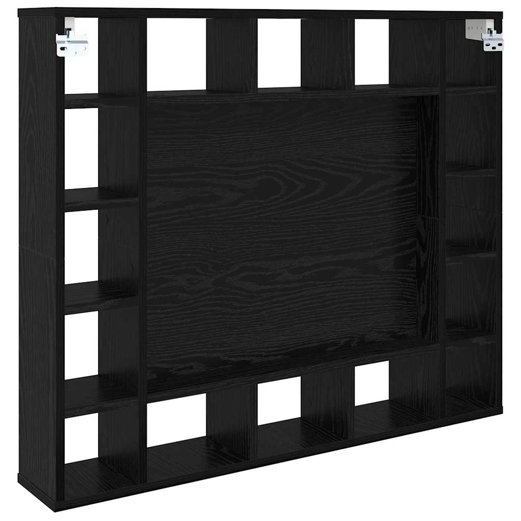 Speilskap med hylle Svart Eik 91 x 15 x 76,5 cm Konstruert tre