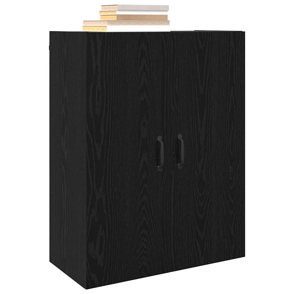 Veggskap Veggmontert Svart Eik 69,5 x 34 x 90 cm Konstruert tre