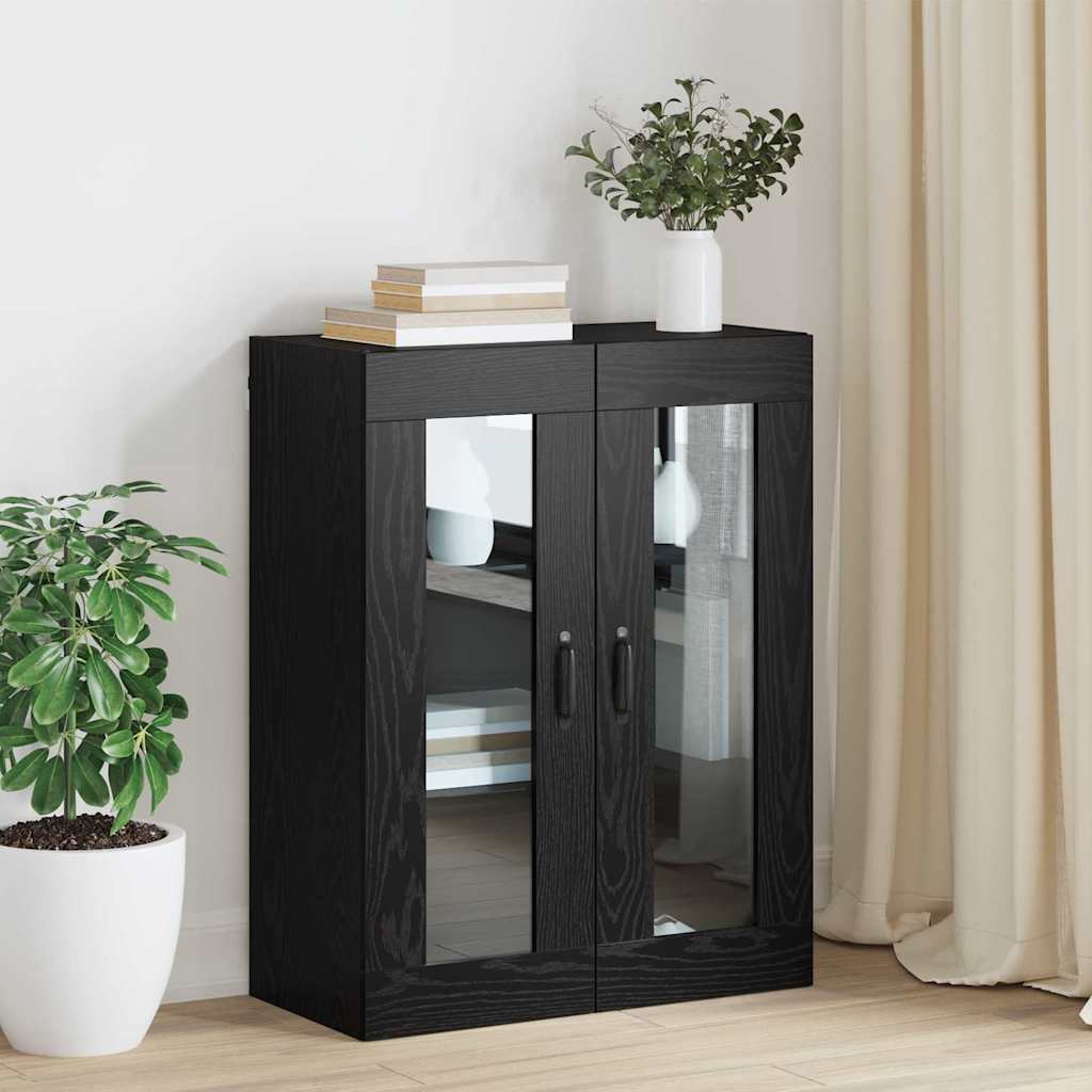 Oppbevaringsskap Veggmontert Svart Eik 69,5 x 34 x 90 cm