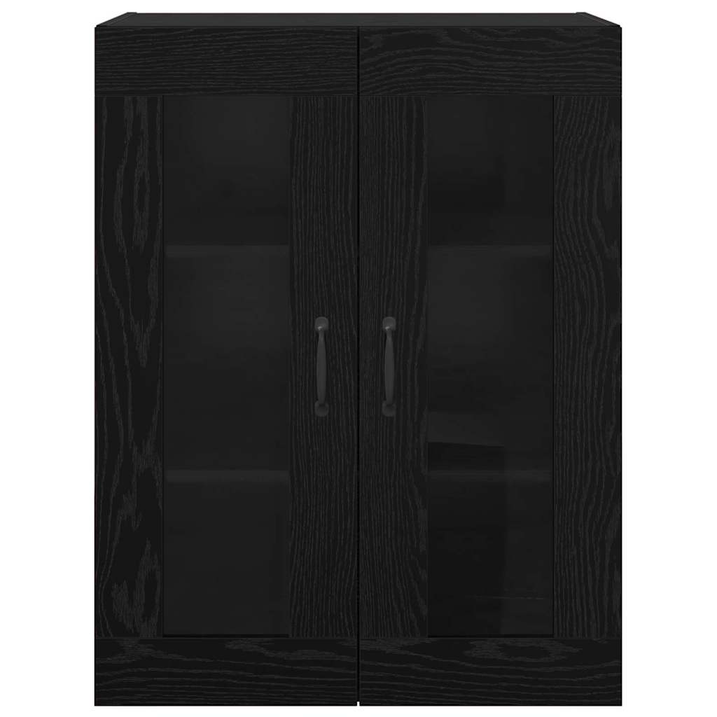 Oppbevaringsskap Veggmontert Svart Eik 69,5 x 34 x 90 cm