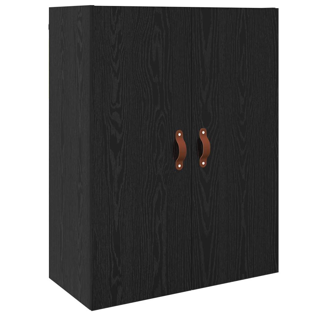 Veggskap Veggmontert Svart Eik 69,5 x 34 x 90 cm Konstruert tre