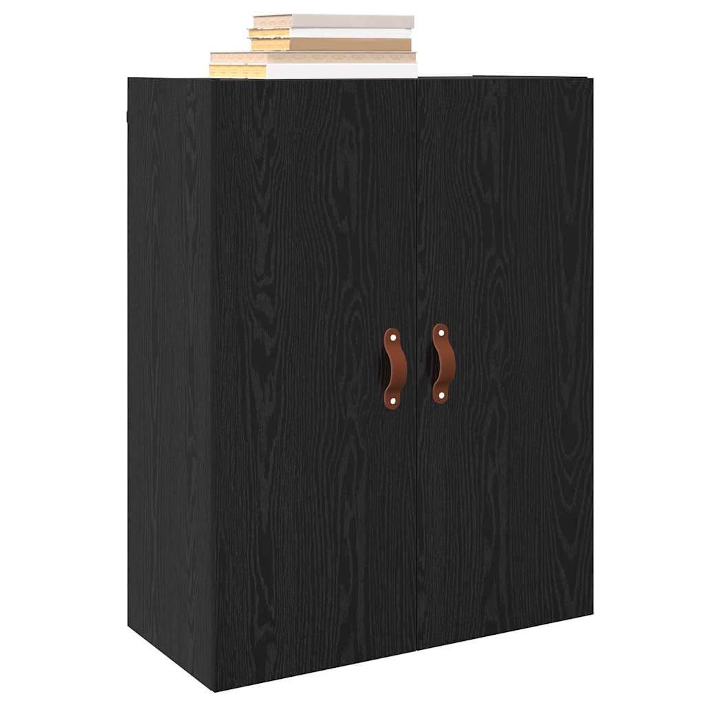 Veggskap Veggmontert Svart Eik 69,5 x 34 x 90 cm Konstruert tre