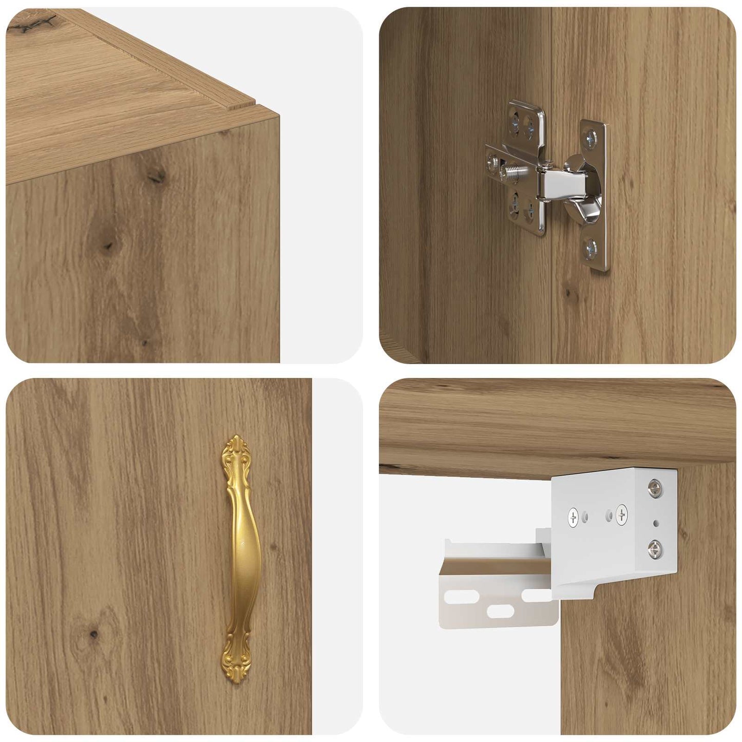 Veggskap Artisan Eik 69,5 x 34 x 90 cm Konstruert tre