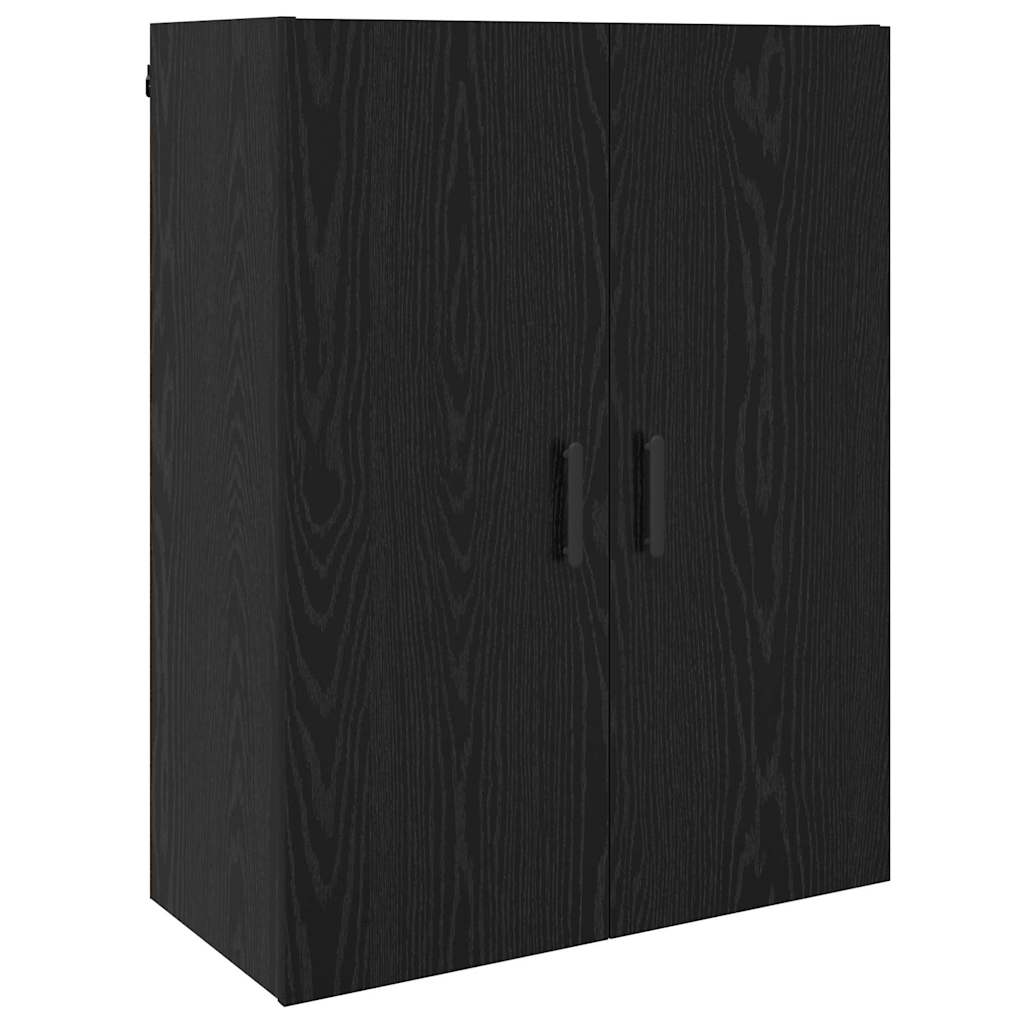 Veggskap Veggmontert Svart Eik 69,5 x 34 x 90 cm Konstruert tre