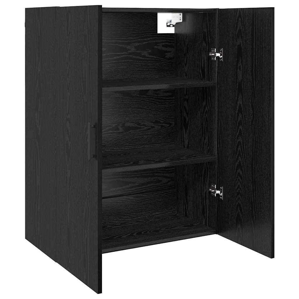 Veggskap Veggmontert Svart Eik 69,5 x 34 x 90 cm Konstruert tre