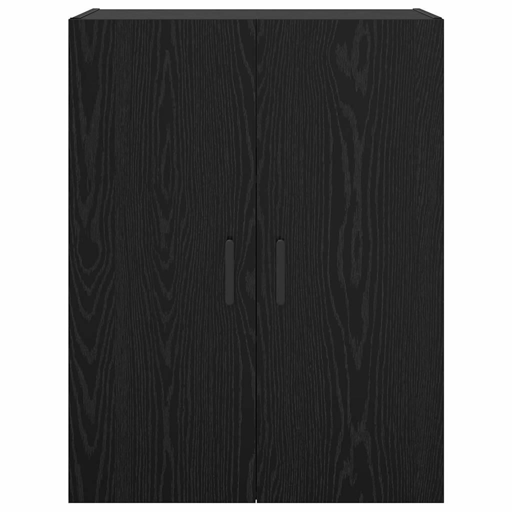 Veggskap Veggmontert Svart Eik 69,5 x 34 x 90 cm Konstruert tre