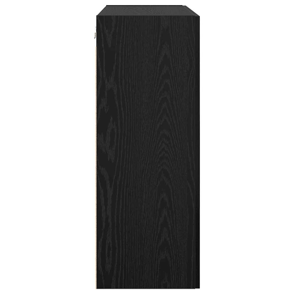 Veggskap Veggmontert Svart Eik 69,5 x 34 x 90 cm Konstruert tre