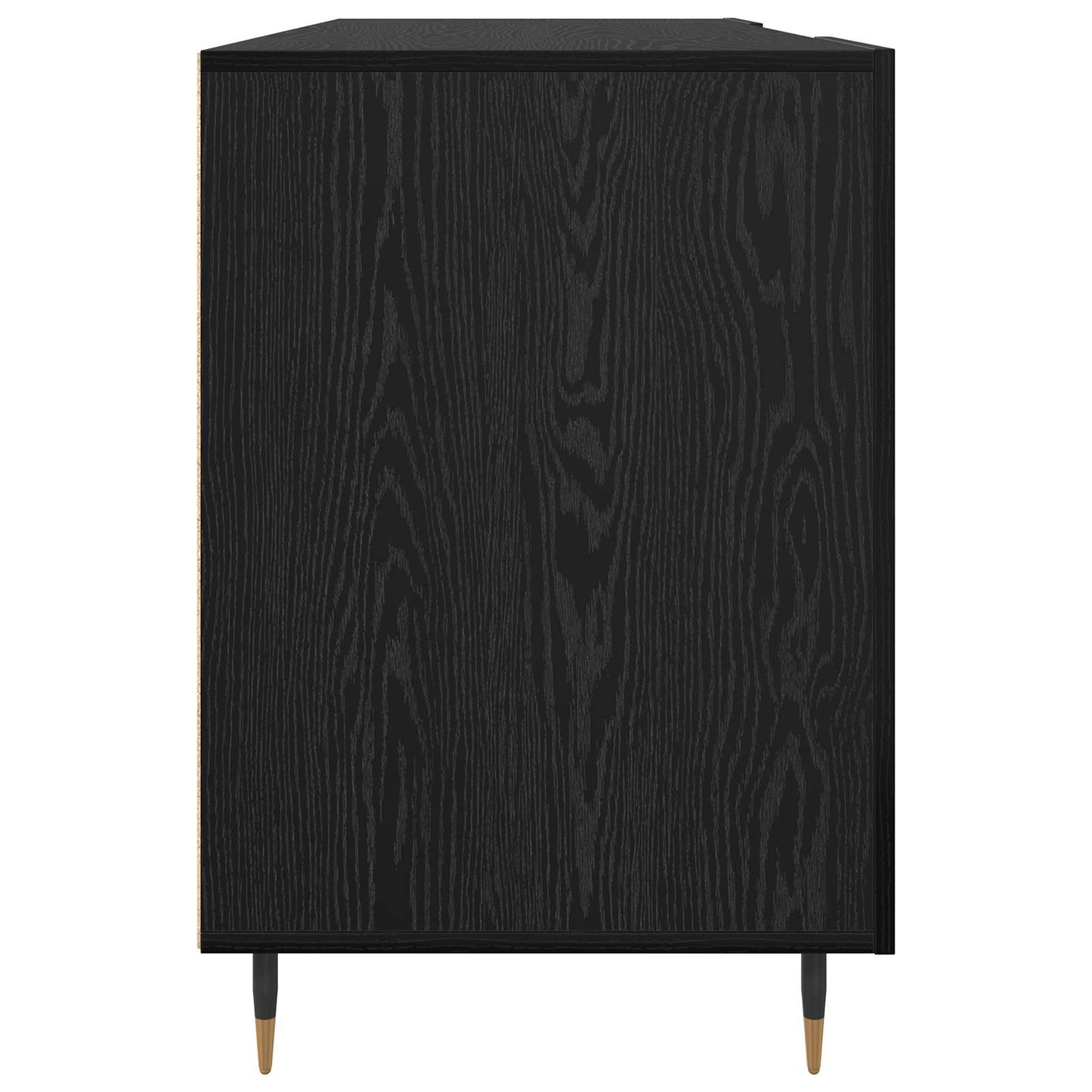Skrivebord med hylle Svart eik 140 x 50 x 75 cm Konstruert tre