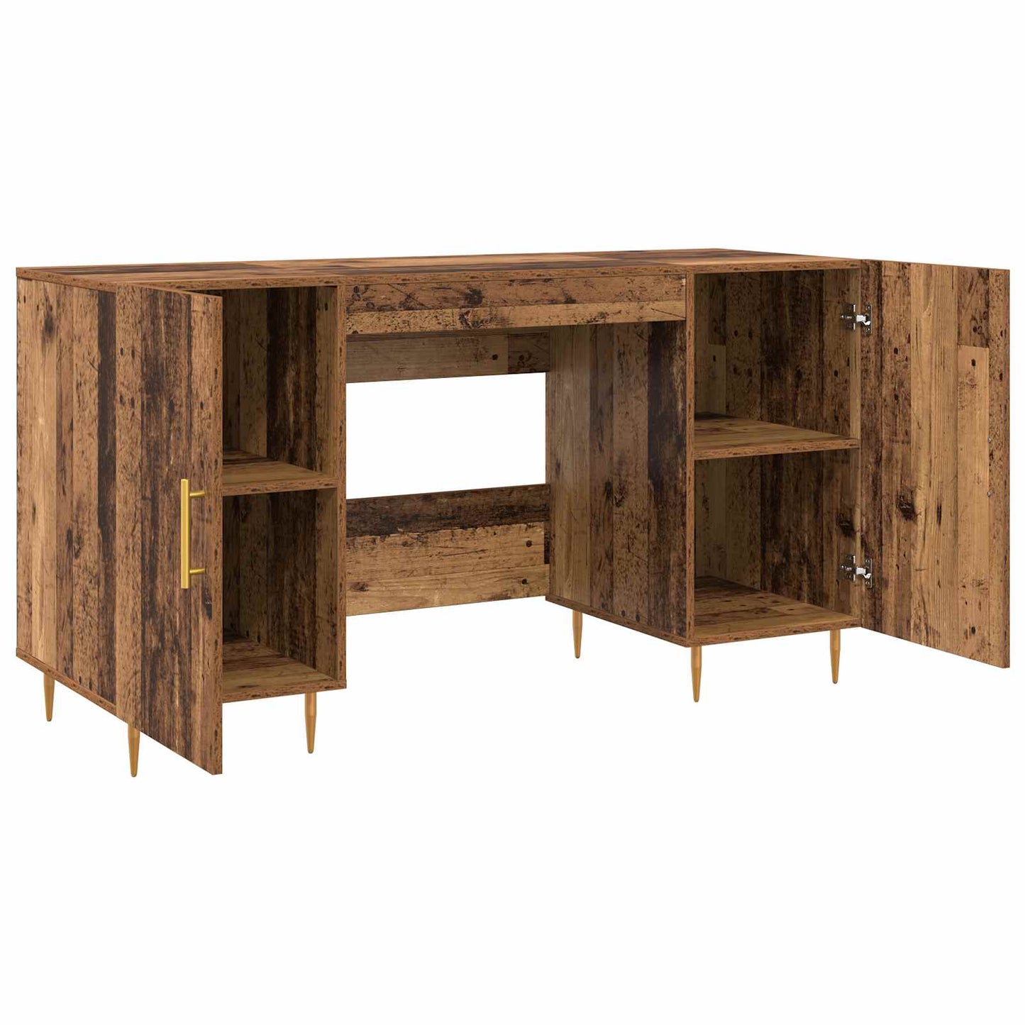 Skrivebord med dør Gammelt tre 140 x 50 x 75 cm Konstruert tre