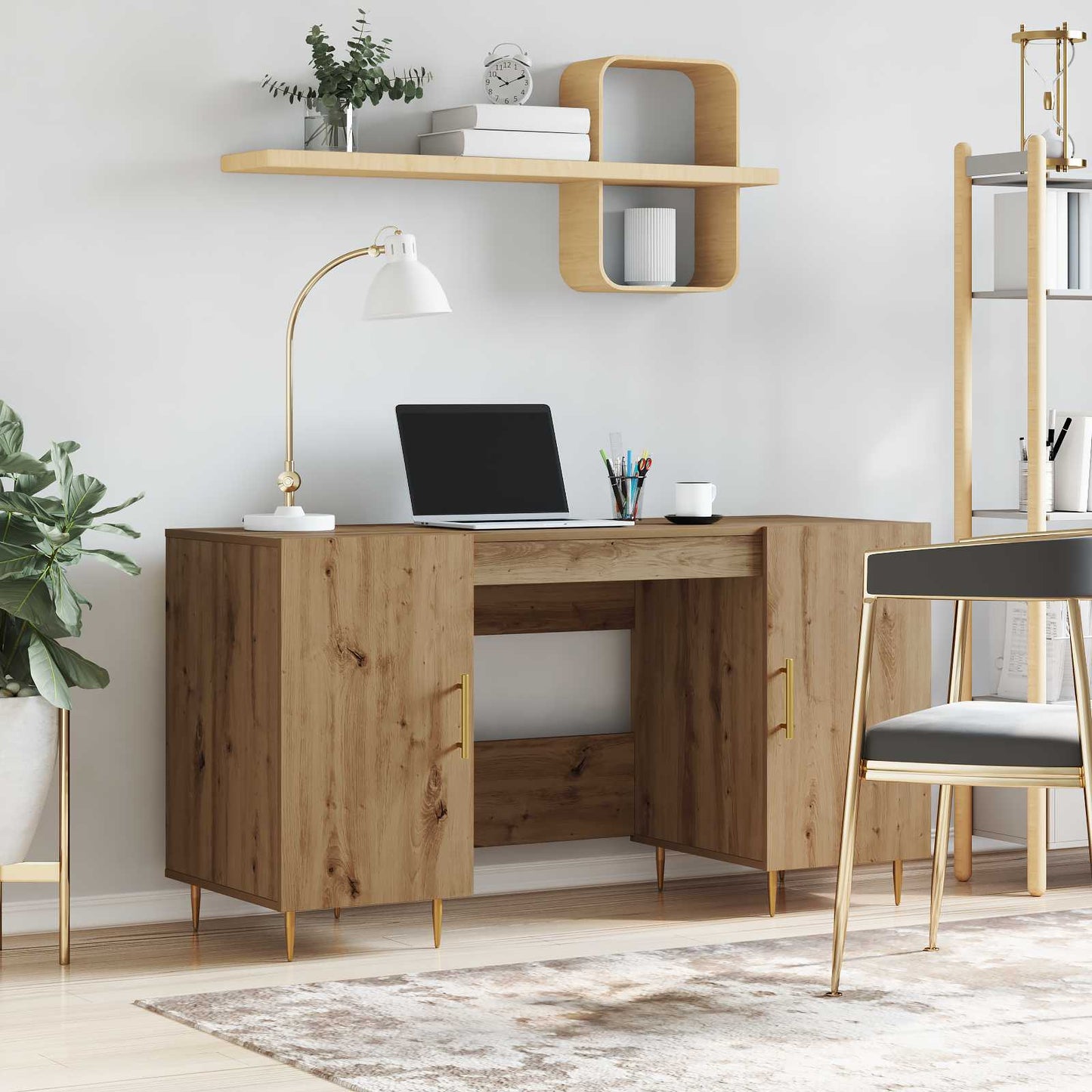 Skrivebord artisan eik Konstruert tre 140 x 50 x 75 cm