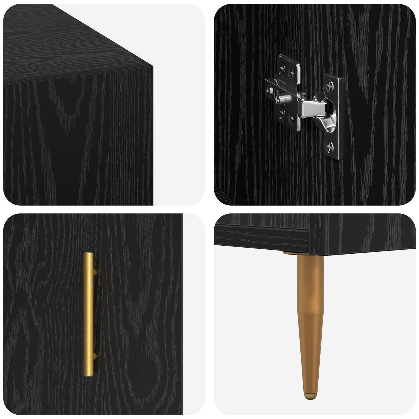 Skrivebord med hylle Svart eik 140 x 50 x 75 cm Konstruert tre