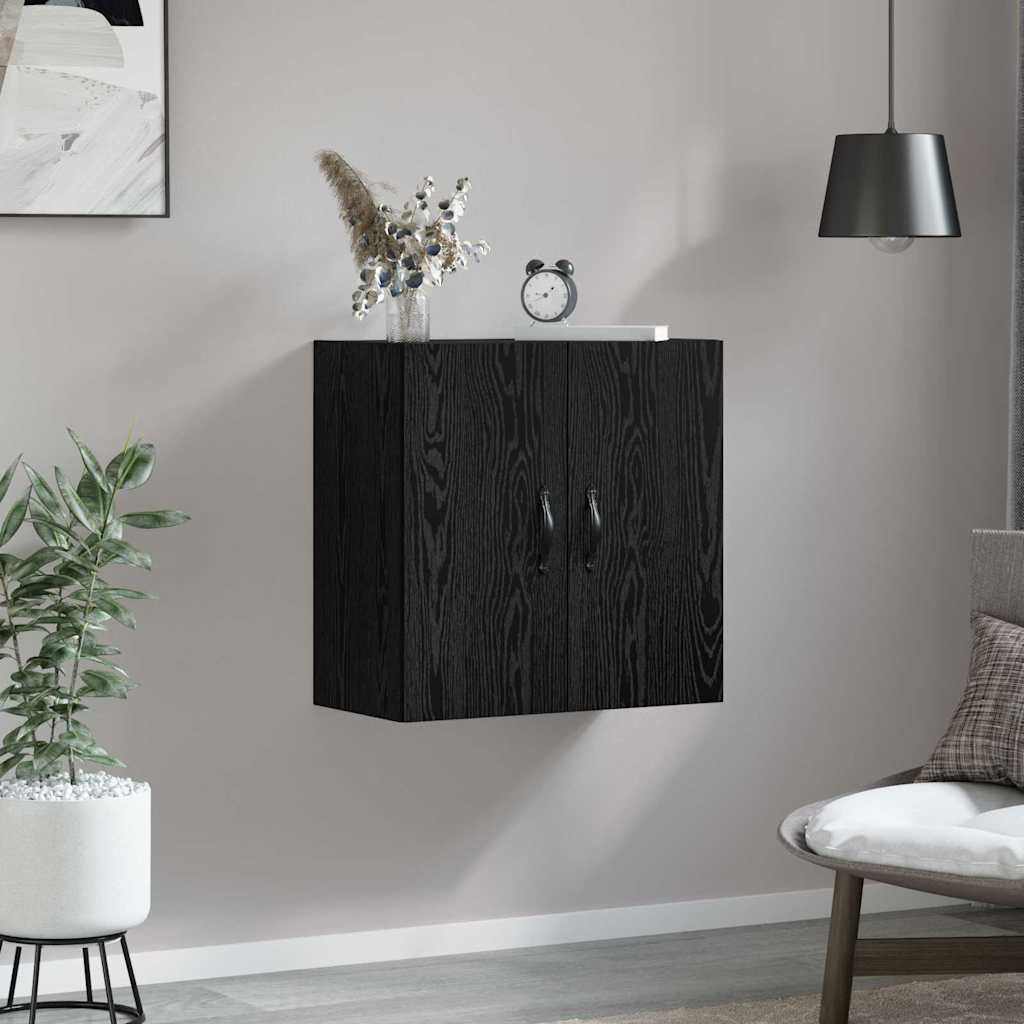 Vegghengt skap Svart Eik 60 x 31 x 60 cm Konstruert tre