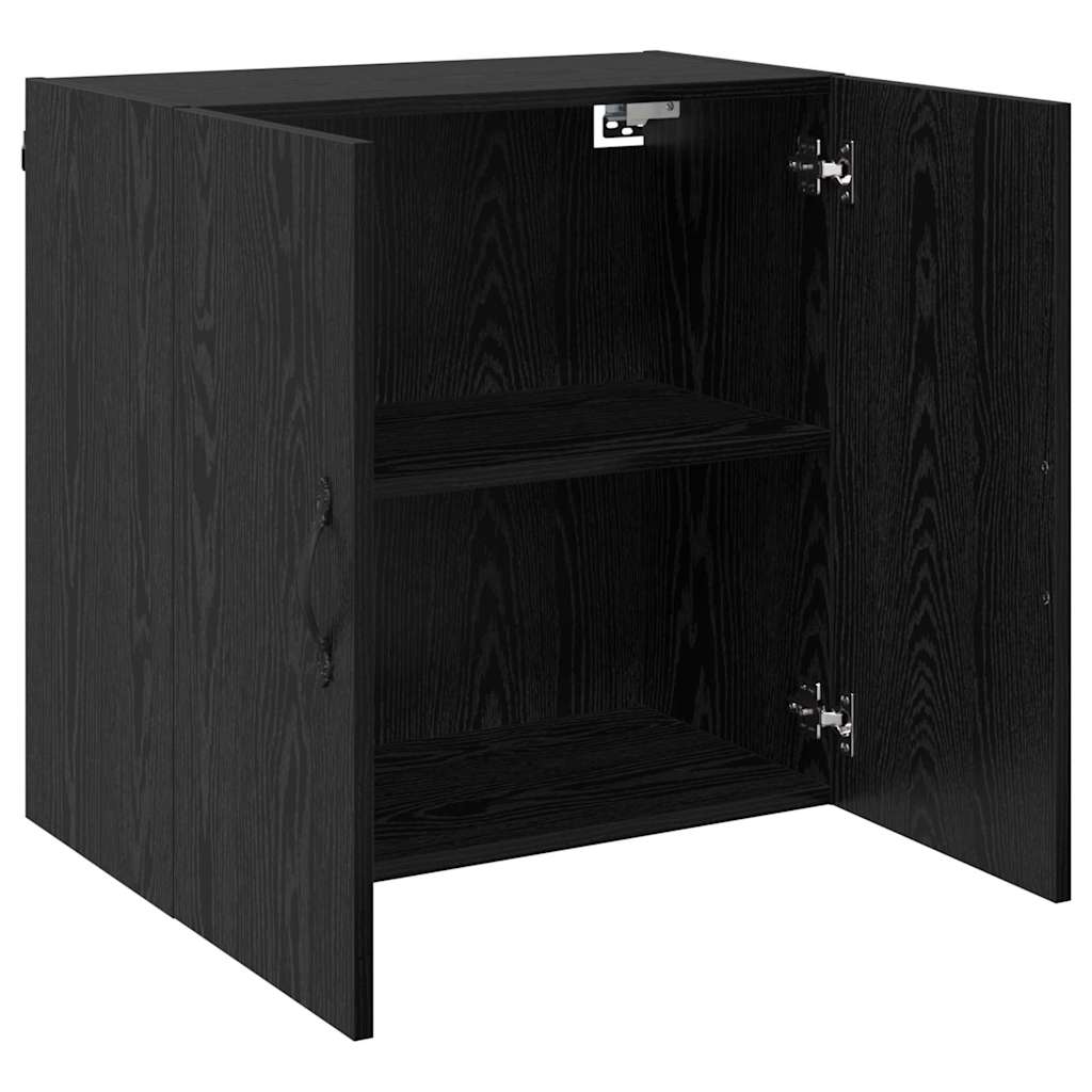 Vegghengt skap Svart Eik 60 x 31 x 60 cm Konstruert tre