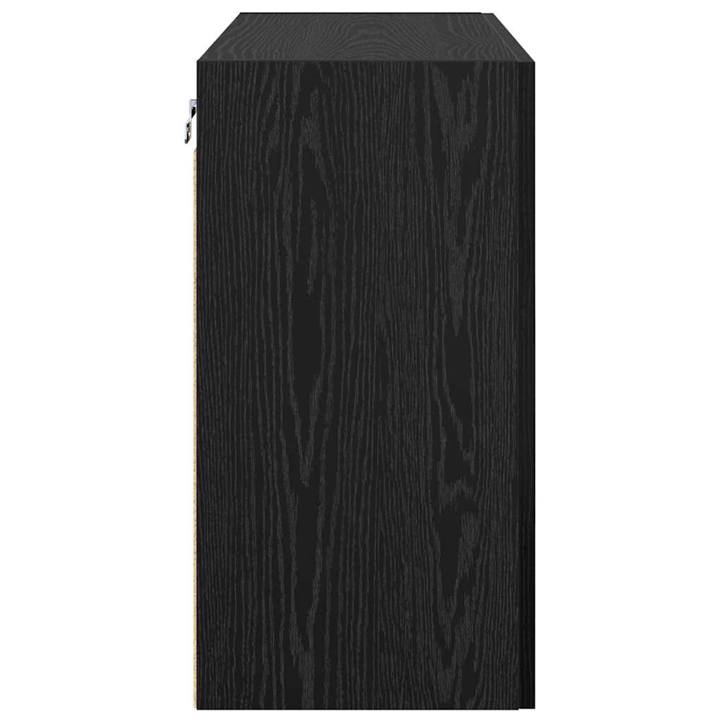 Vegghengt skap Svart Eik 60 x 31 x 60 cm Konstruert tre
