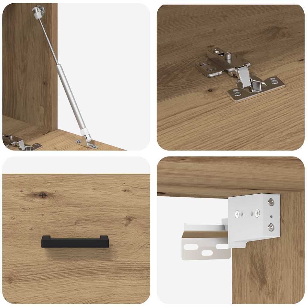 Vegghengt skap Artisan Eik 60 x 36,5 x 35 cm Konstruert tre