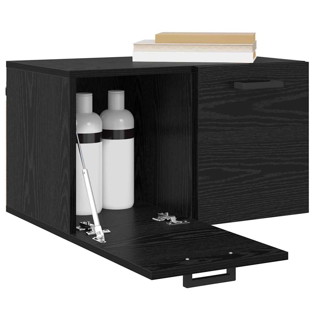 Vegghengt skap Svart Eik 60 x 36,5 x 35 cm Konstruert tre