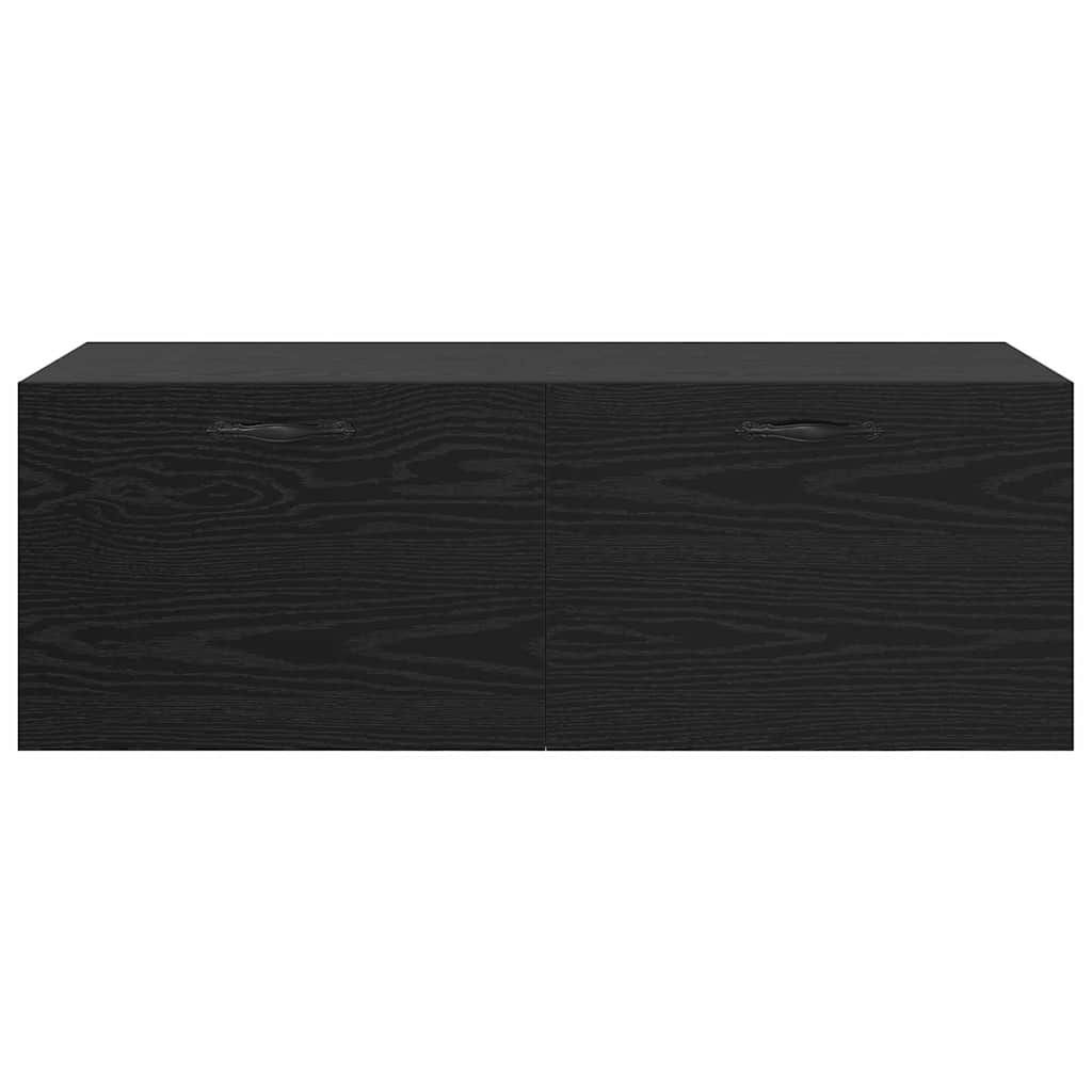 Vegghengt skap Svart Eik 100 x 36,5 x 35 cm Konstruert tre