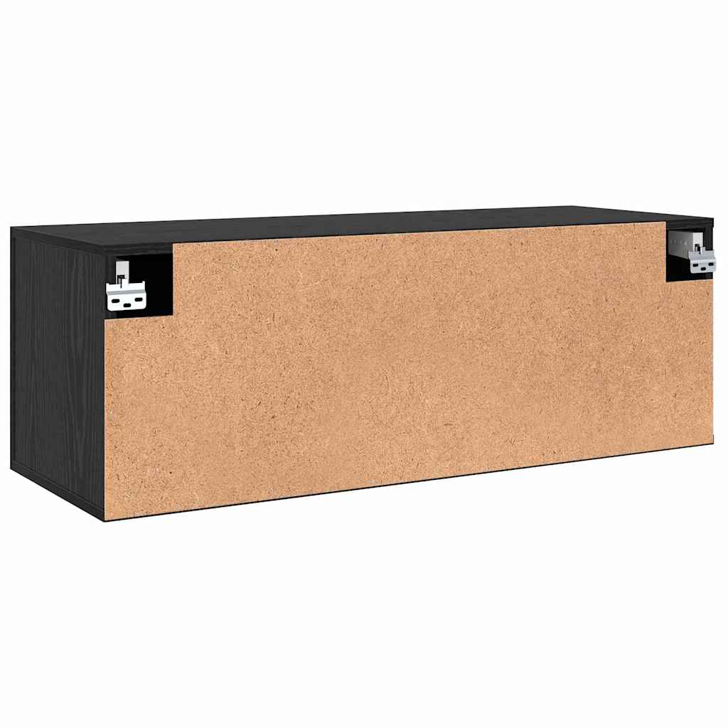 Vegghengt skap Svart Eik 100 x 36,5 x 35 cm Konstruert tre