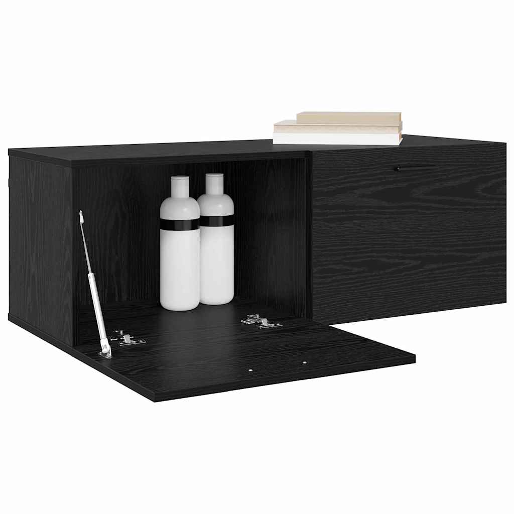 Vegghengt skap Svart Eik 100 x 36,5 x 35 cm Konstruert tre