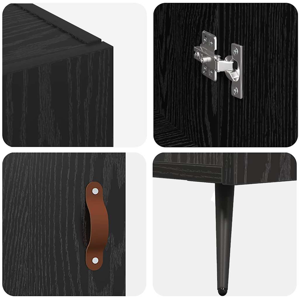 Serviesskap Svart Eik 89,5 x 34 x 80 cm Konstruert tre